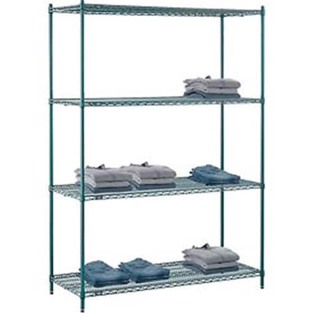 Designed To Furnish 60 x 24 x 86 in. Nexel Poly-Z-Brite Wire Shelving, Green DE2582717